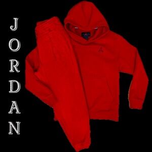 Jordan Red Hoodie and Sweatpants Set